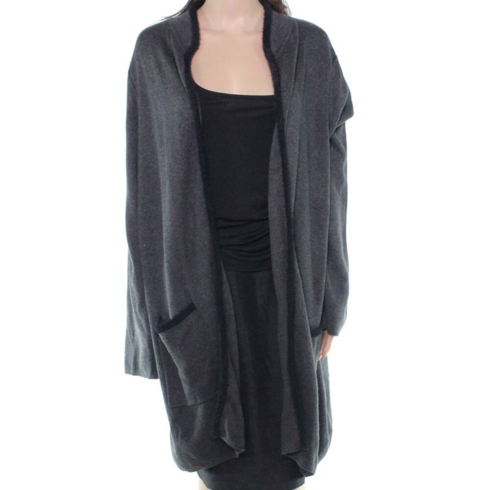 ALFANI Womens Gray Long Sleeve Open Cardigan Sweater Size: XS